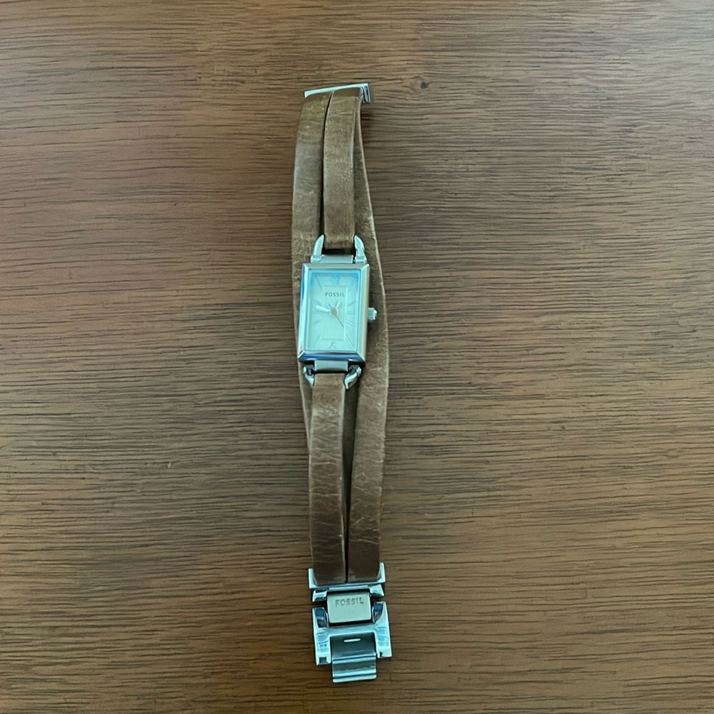 EUC Leather Fossil Watch